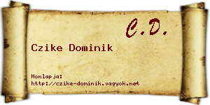 Czike Dominik névjegykártya